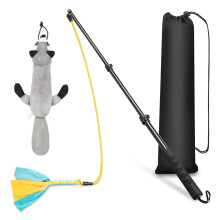 Flirt Pole Dogs,Extendable Flirt Pole Dogs Extra Strong to Train Dog Agility,Dog Outdoor Play Equipment with 2 Tease Chew Toys Rope for Small Medium