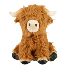 Ancol Heritage Traditional Plush Fergus Highland Cow Dog Toy
