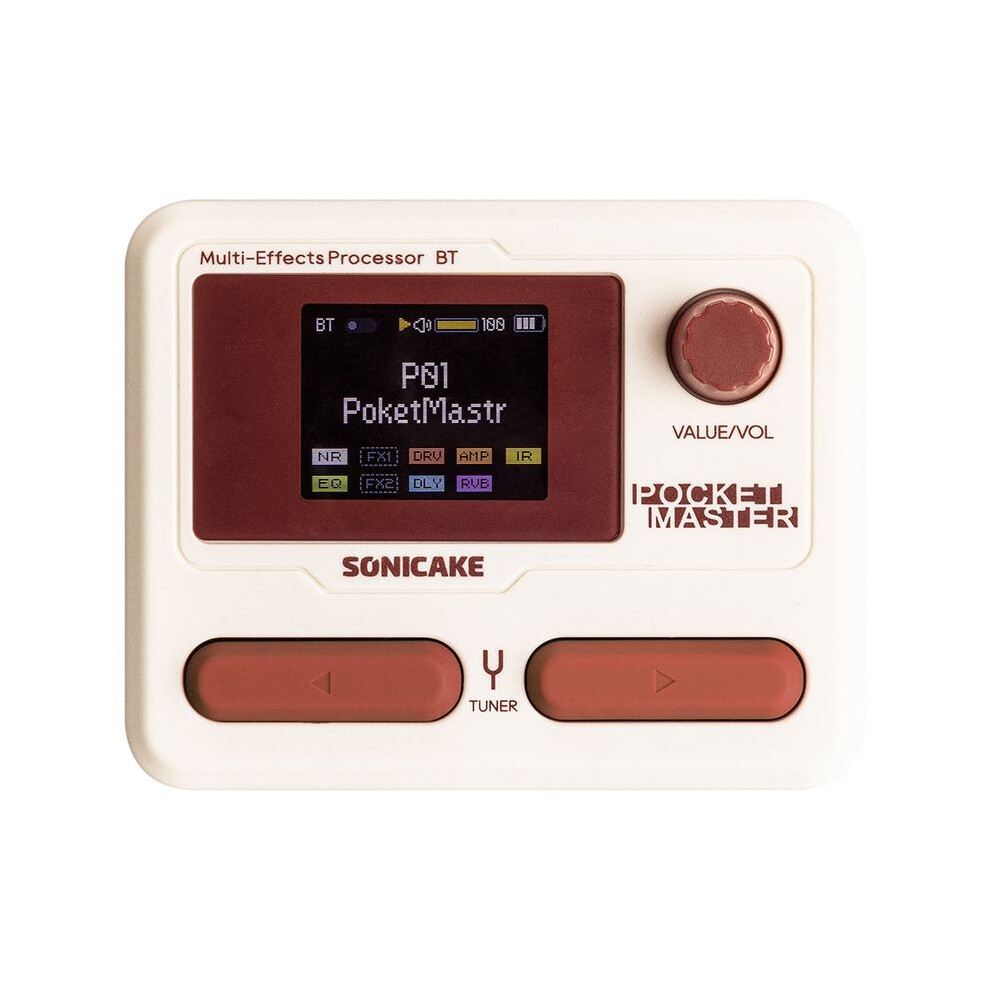 Sonicake Pocket Master English Global Version Guitar Bass Amp 100+ Multi-Effects Pedal App Control Rechargeable White 6031011437671