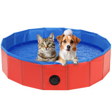 DASBET Foldable Dog Pool Dog Paddling Pool PVC Collapsible Dog Swimming Pool Portable Pet Wading Pool for Dogs, Puppies, Cats Pet Tub for Indoor &