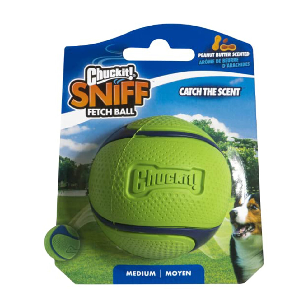 Chuckit! Scented Dog Ball Interactive Toys For Dogs Durable Rubber Launcher Thrower Compatible Ball For Dogs For Boredom. Peanut Butter Scented,