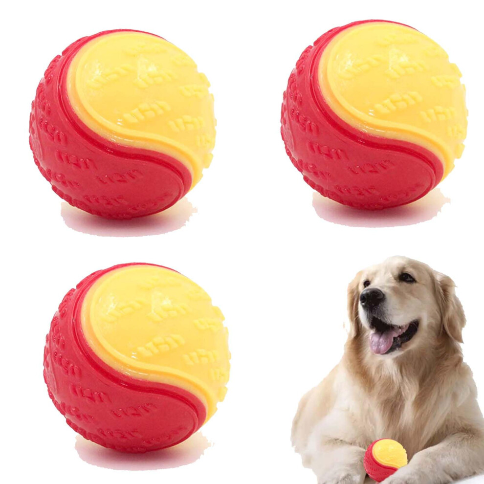 Sricam 3Pcs Squeaky Dog Ball, Dog Toys Dog Ball Teeth Cleaning Puppy Chew Toys Pet Training Ball Dogs Interactive Dogs Balls for Playing, Training,-image-OPC-PRFK6Q7-NEW