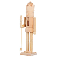Unpainted Wooden Nutcracker Soldier Figurine for DIY Christmas Painting and Home Decoration
