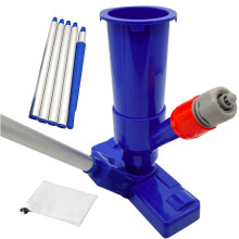 Pool Vacuum Cleaner with WShaped Brush Head and Telescopic Pole for Above Ground Swimming Pools