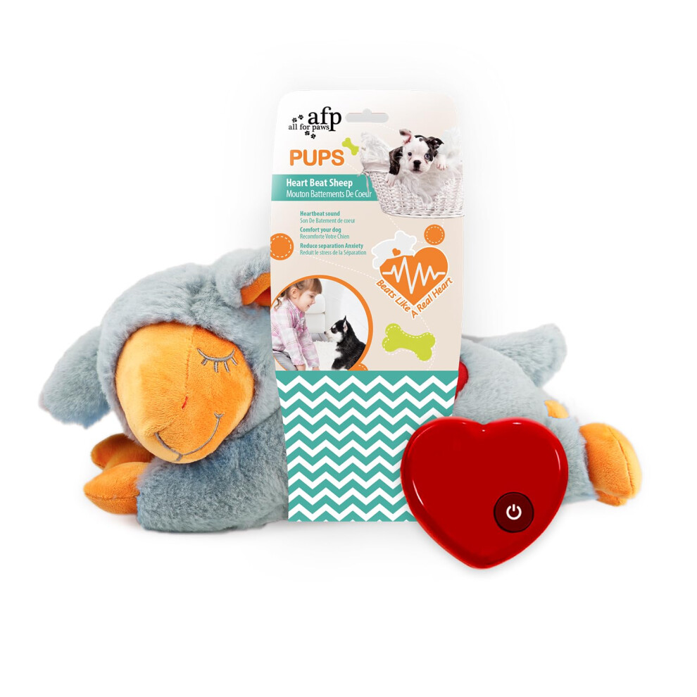 All For Paws Puppy Heartbeat Toy-Little Buddy Heartbeat Sheep, Dog Heartbeat Toy For Separation Anxiety Relief, Puppy Heartbeat Stuffed Animal Anxiety