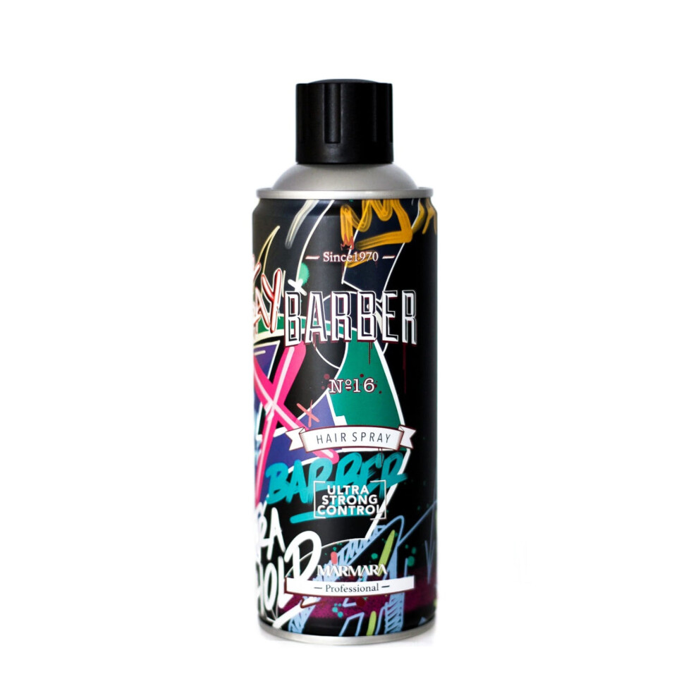Barber Marmara Men's Black No 16 Ultra Strong Extra Hold Hairspray In 400Ml - Image 3