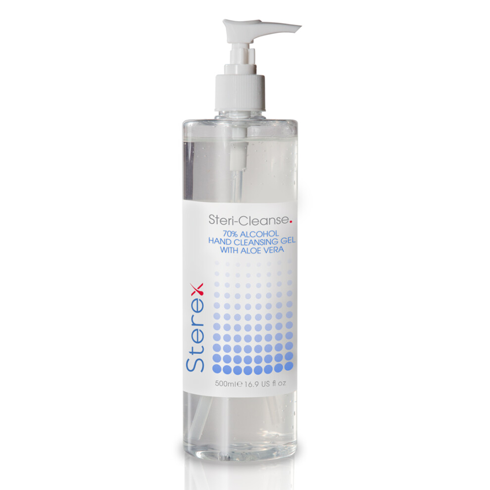 Sterex Steri-Cleanse 70% Alcohol Hand Cleansing Gel With Aloe Vera 500Ml