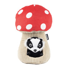 Basil the Badger & Mushroom House Dog Toy - Plush with Interactive Treat Hiding Puzzle