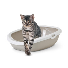 Gizmo Large Cat Litter Tray 52 x 39.5 x 15 cm Mocha/White