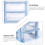 Bac de rangement rectangulaire bleu, lot de 12 pouces 8