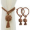 Embrasses de rideaux en coton, 68 cm, lot de 4 1