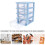 Bac de rangement rectangulaire bleu, lot de 12 pouces 5