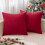 2-pack 40x40 cm chenille örngott, röda 1