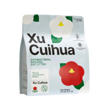 XuCuiHua Antibacterial Cassava Cat Litter Unscented 2.5kg, Silver Ion Technology, Plant-Based, Ultra Strong Clumping, Superior Odor Control & Low Dust