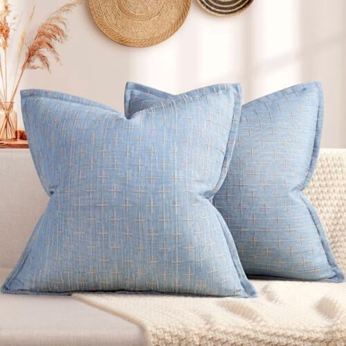 22x22 putetrekk, sett med 2, polyester med flenskant