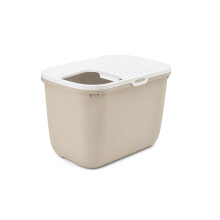 Savic cat litter tray Hop In - beige - top entry - anti-tracking - contemporary design - 58.5x39x39.5 cm