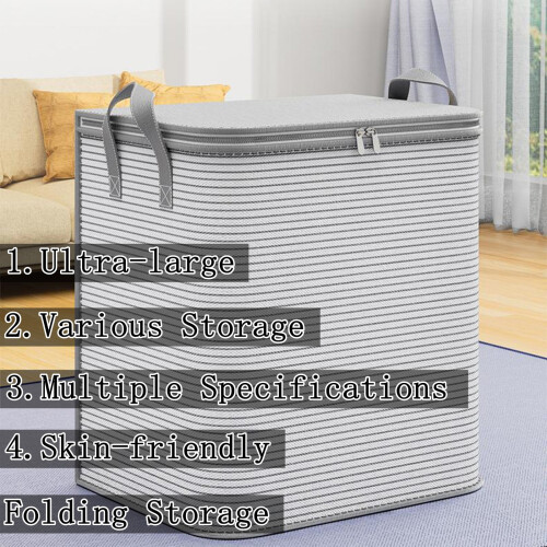 200L foldbar opbevaringspose til sengetøj – grå 2