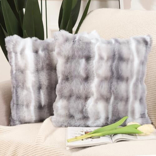 2-pack 45x45 cm tjocka örngott i plyschpolyester
