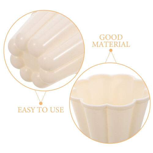 8 stk individuell puddingform i plast, beige, allsidig, til desserter 1