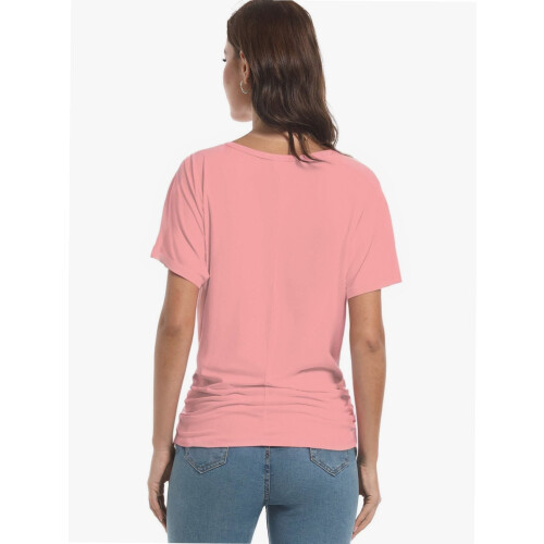 Γυναικεία Casual T-shirts Dolman με κοντομάνικα πουκάμισα, τοπ με βολάν και φαρδιά 1