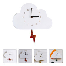 FRCOLOR 1Pc Wall Clock Lovely Kids Room Decor Cloud Shape Clock for Bedroom (White)