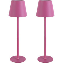 Lampada da scrivania a LED wireless KDG (rosa, confezione da 2, 3 colori con regolazione continua dell'intensità luminosa)
