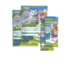 Zeolite Cat Litter Pellets set: ?ZeoDeo? 3.6 kg (8Lb) + 10 EXTRA pads (for dual layer cat litter systems only!)