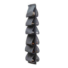 Hanging Shoe Organizer with 12 Large Pockets & Rotating Hanger – Gray, Compatible with Standard Closet Rods