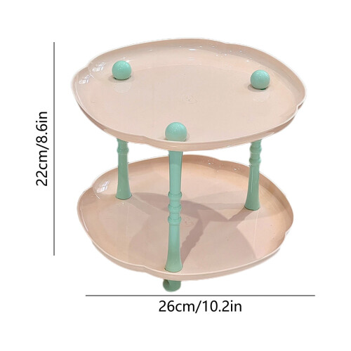 Plateau de service rond à deux étages rose (1 pièce) 1
