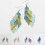 6 Pair Lady Earrings Leaf Shape Long Exquisite Creative Drop Earrings for Prom,Multicolor 7