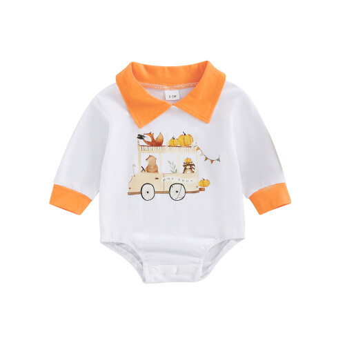 (9-12 Months, Orange) Rompertje met lange de herfst.