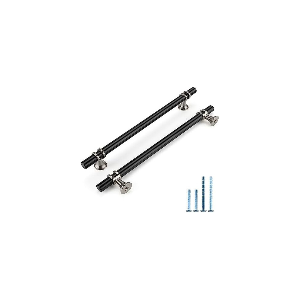 10-Pack Black Metal Cabinet Handles, 192Mm, Modern Zinc-Aluminum Pulls, Arch & Bow Design, Easy Install Â Compatible With Standard Cabinets 9329345979583