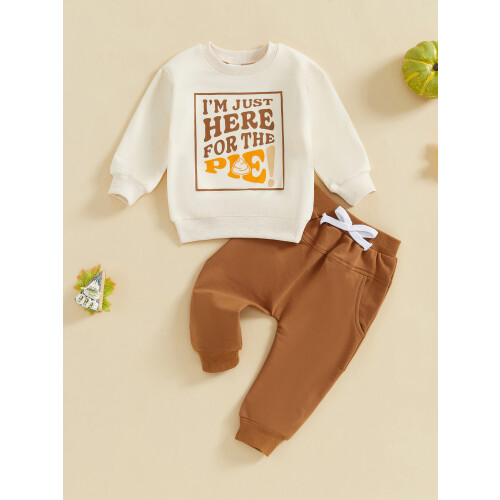 (6-12 Months, Brown) Σετ Ευχαριστιών για και παντελόνι 2