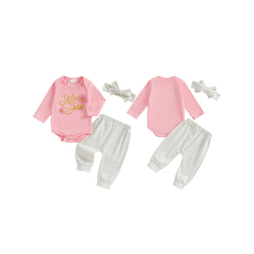 (0-3 Months, Pink) Conjunto de otoño 3 piezas. 1
