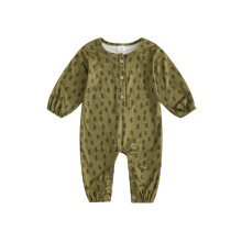 (3-6 Months, Green) Combinaison bébé, manches longues, col rond, imprimé élan, vêtements de Noël pour filles et garçons