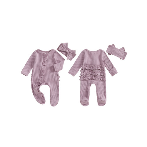 (0-3 Months, Purple) Ensemble d'automne pour 2 pièces. 1