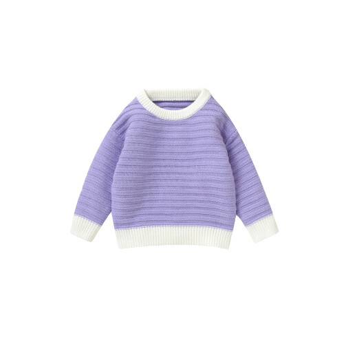 (2-3 Years, Purple) Herbstpullover für Kleinkinder Rundhalsausschnitt, Grobstrick