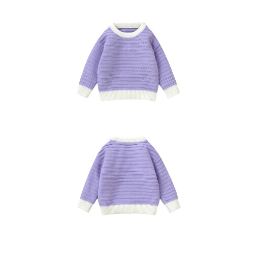 (9-12 Months, Purple) Herbstpullover für Kleinkinder Rundhalsausschnitt, Grobstrick 1