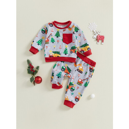 (2-3 Years, Gray) Χριστουγεννιάτικα σετ για και παντελόνια 2
