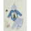 (3-6 Months, Blue) 3-delige babyset voor en muts. 4