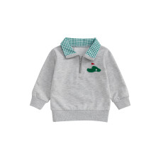 (18-24 Months, Dark Grey) Sudadera de bebé niño con bordado de golf y camión, jersey de manga larga, ropa de otoño para niño pequeño