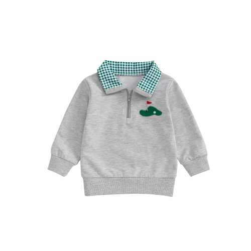 (18-24 Months, Dark Grey) Φούτερ με κέντημα για νήπια