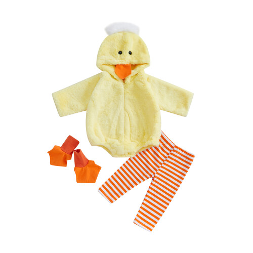 (18-24 Months, Yellow) Dětský fleecový overal boty, kachnička