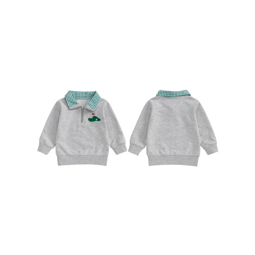 (18-24 Months, Dark Grey) Φούτερ με κέντημα για νήπια 1