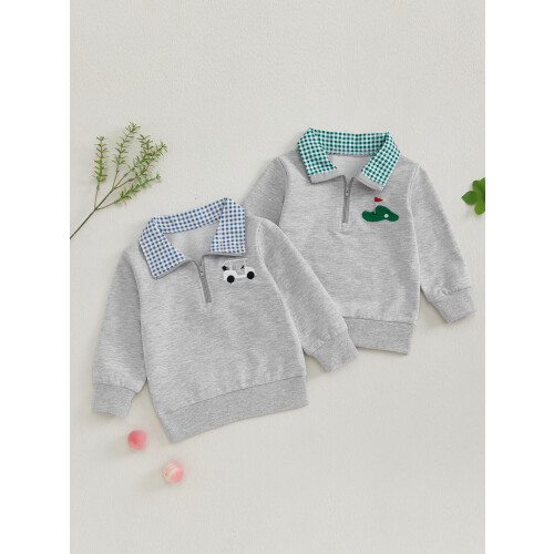 (12-18 Months, Gray) Φούτερ με κέντημα για νήπια 1
