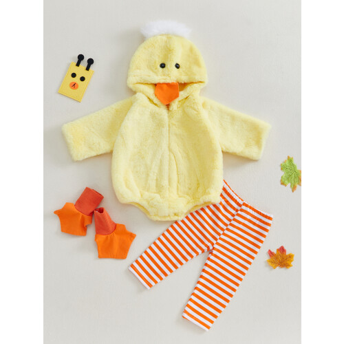 (18-24 Months, Yellow) Dětský fleecový overal boty, kachnička 1