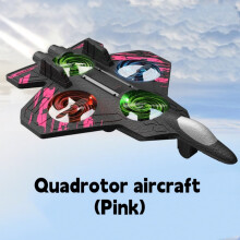 RC Jet Plane with 360 Flips, LED Lights & Stunt Roll – Mini Foam RC Airplane for Beginners, Pink, compatible with standard 2.4GHz remotes
