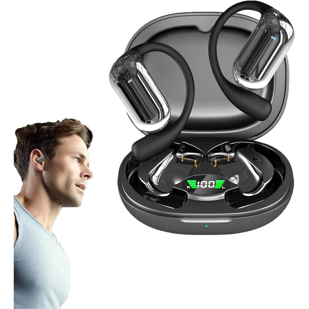 Viora Ai Translator Earbuds, Waterproof Open-Ear Headphones With Real-Time Translation, Compatible With Ios & Android Black/White