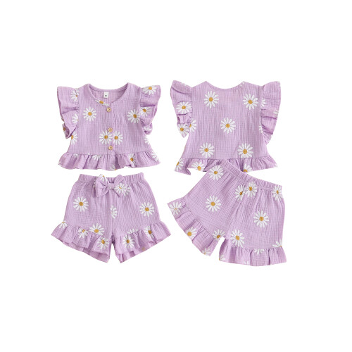 (6-12 Months, Purple) Letní oblečení pro a roztomilé. 1
