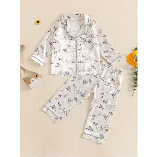 (2-3 Years, White) Kinder-Pyjama-Set für Mädchen elastischem Bund 1